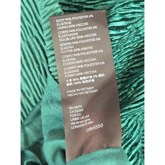 Maeve by Anthropologie Emerald Green Textured Halter Midi Dress Size M Cottage - Picture 7 of 9